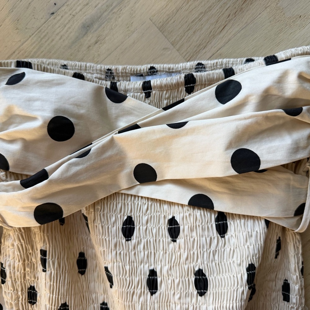 En Saison Cream and Black Polka Dot Dress